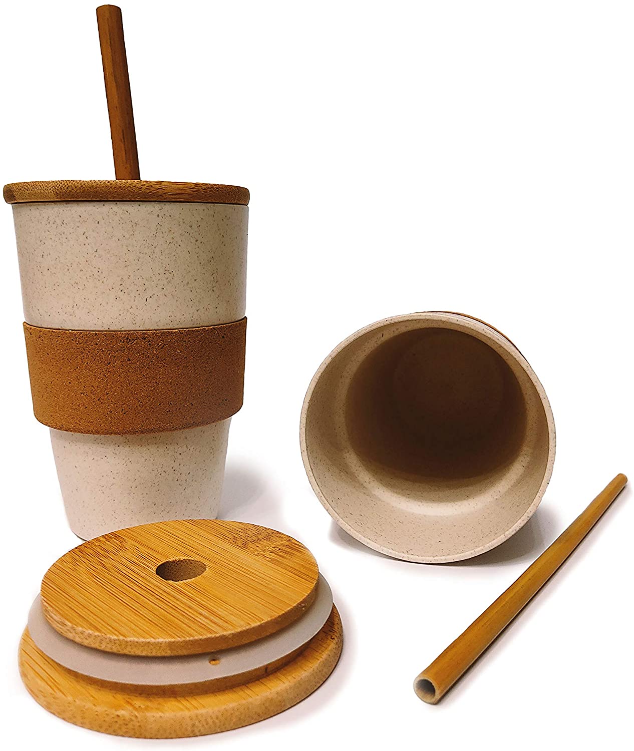 Vaso de bambú y corcho