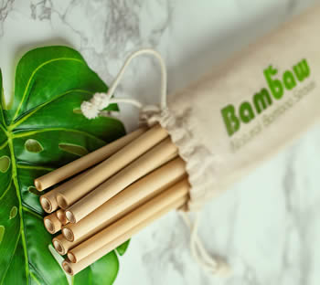 Pack de 5 pajitas reutilizables en bambú natural – La Casa del Bambú